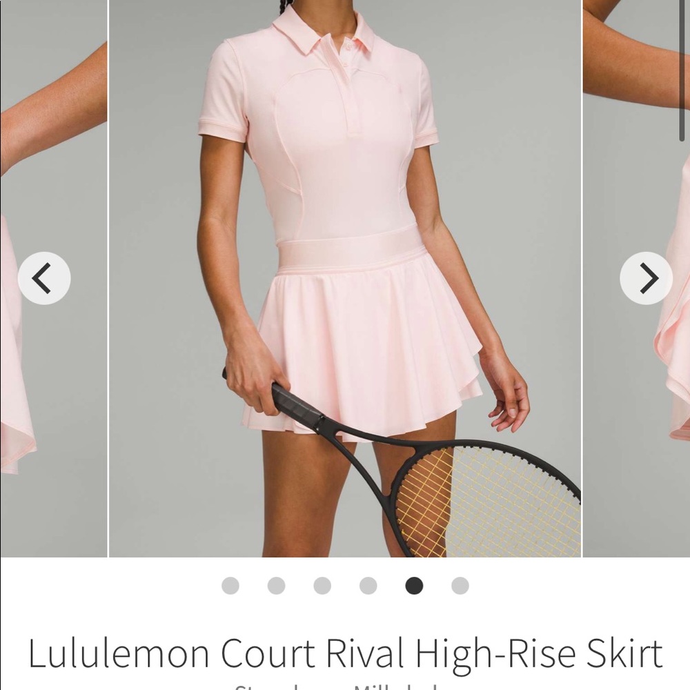Lululemon Court Rival HR skirt *Tall Strawberry Milkshake size 6 BNWT